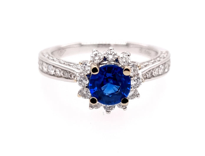 18ct White Gold Sapphire and Diamond Ring