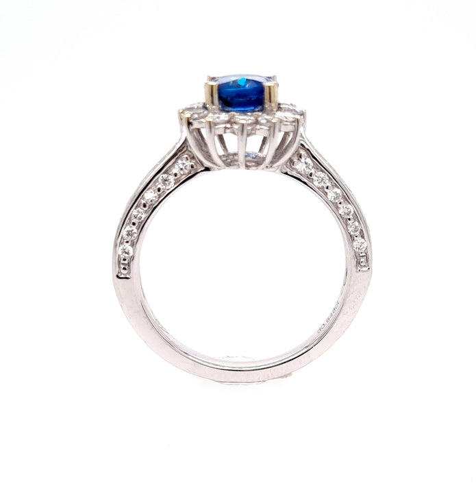 18ct White Gold Sapphire and Diamond Ring
