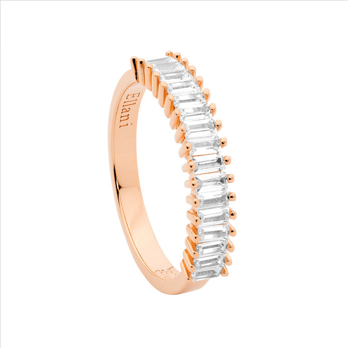 Ellani Sterling Silver Rgp Cz Ring