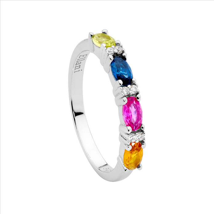 Sterling Silver Multi Colour CZ Ring
