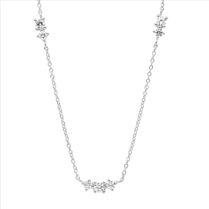 Ellani Sterling Silver Cz Necklace