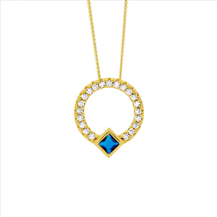 Ellani Sterling Silver Gp 13mm Open Circle Pendant