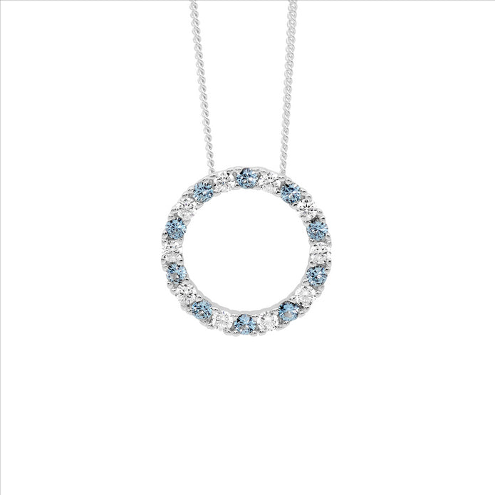 Sterling Silver CZ Circle Pendant