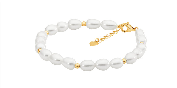 Sterling Silver YGP Pearl Bracelet