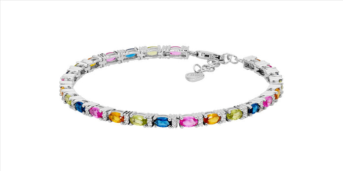 Sterling Silver Multi Coloured Bracelet