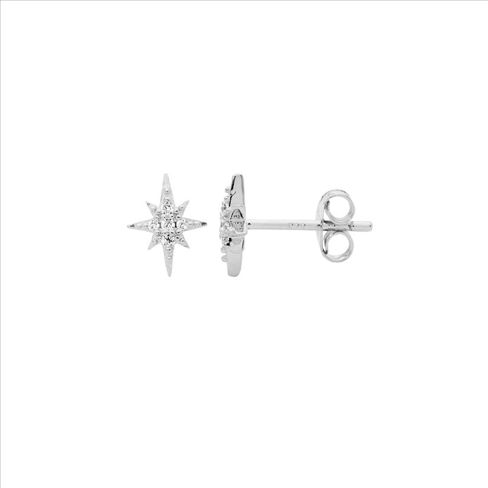 Sterling Silver Star Stud Earrings