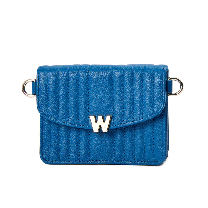 Wolf Mimi Mini Bag With Wristlet Marine Blue Leather