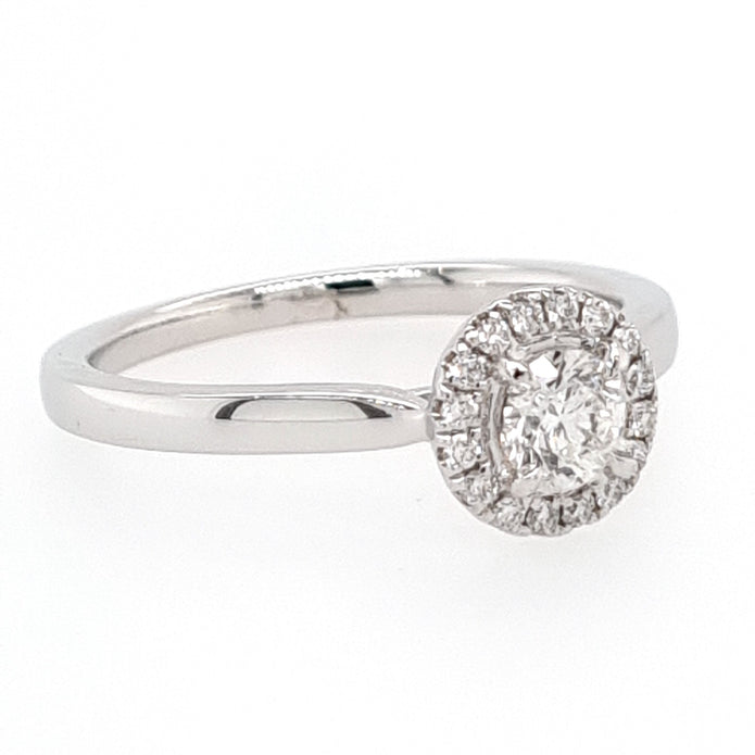 18ct White Gold Halo Diamond Ring