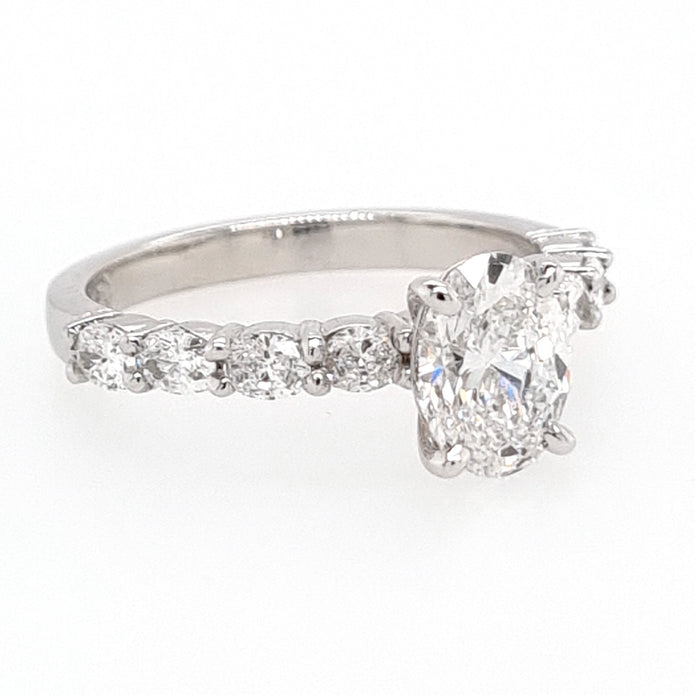 Platinum Oval Cut Diamond Ring