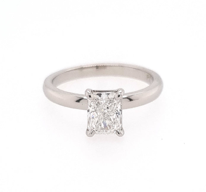Platinum Radiant Solitaire Diamond Ring