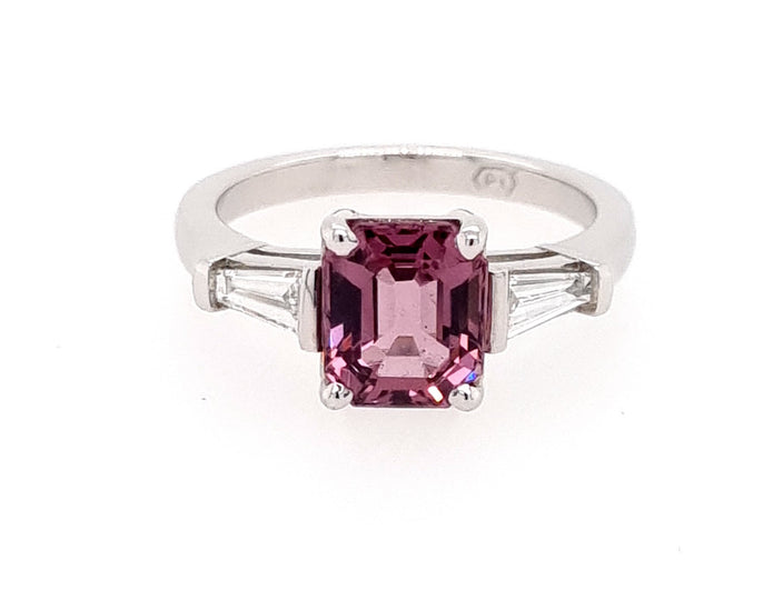 Platinum Spinel And Diamond Ring