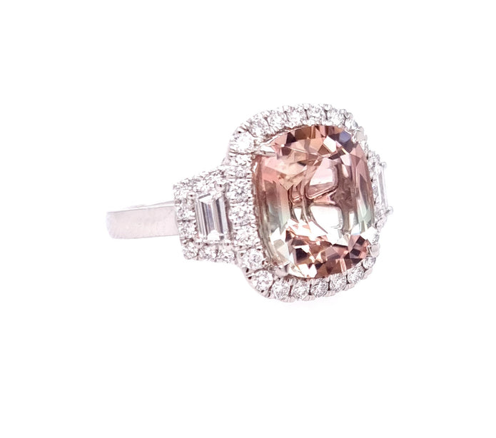 Platinum Tourmaline And Diamond Ring