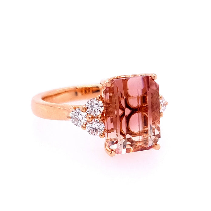 18ct Rose Gold Tourmaline And Diamond Ring 2