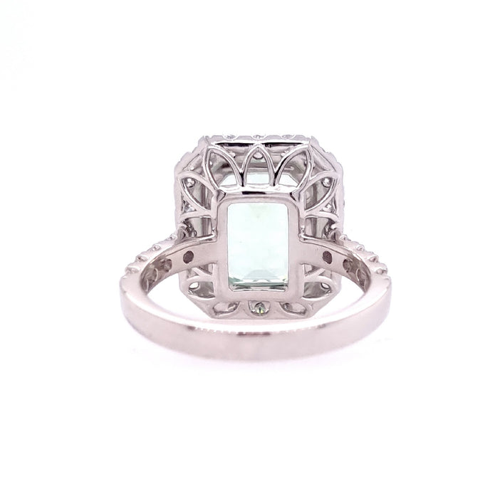 Platinum Mint Green Tourmaline And Diamond Ring