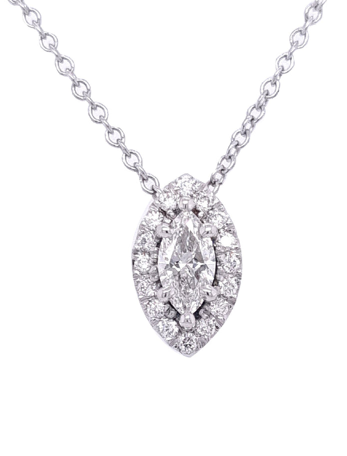 Platinum Diamond Halo Pendant