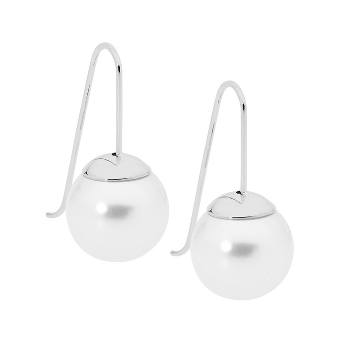 Ellani Stainless Steel Pearl Drop Earrings