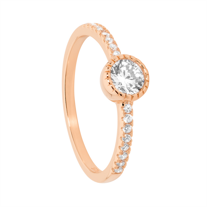 Ellani Sterling Silver Rgp White Cz Ring 2