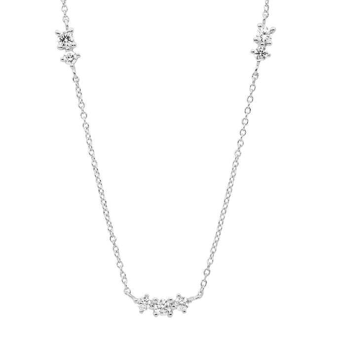 Ellani Sterling Silver Cz Necklace