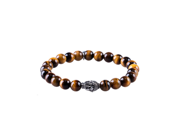 Tiger Eye Beaded And Buddha Bracelet