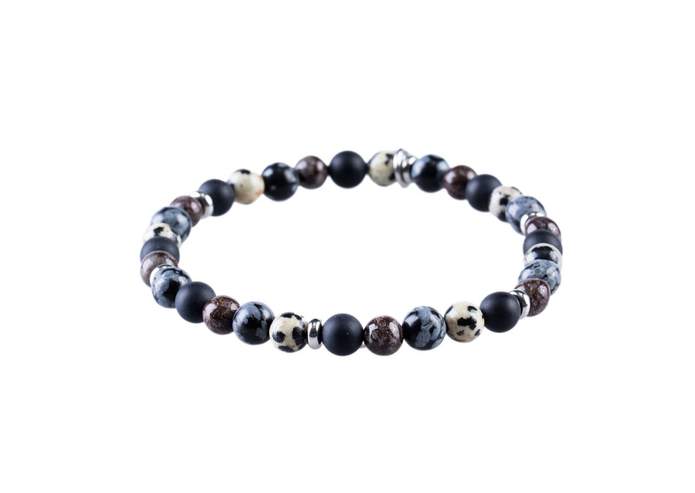 Multi Coloured Agate Bead Bracelet With Stainless Steel Disc