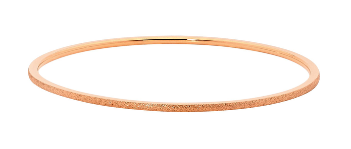 Ellani Stainless Steel 2mm Rgp Sandblast Bangle