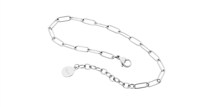 Ellani Stainless Steel Paperclip Chain Bracelet