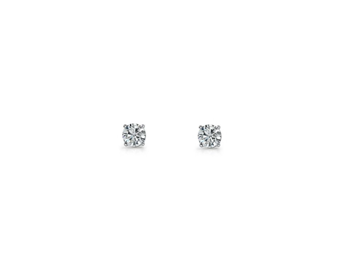 Ellani Sterling Silver 3mm Cz Stud Earrings