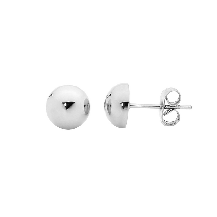 Ellani Stainless Steel 10mm Domed Stud Earrings