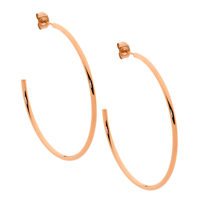 Stainless Steel Rgp 40mm Hoop Earrings