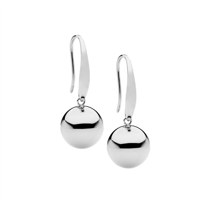 Ellani Stainless Steel Ball Drop Earrings