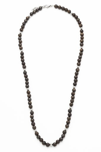 Copper Stone Bead Steel Neck Chain