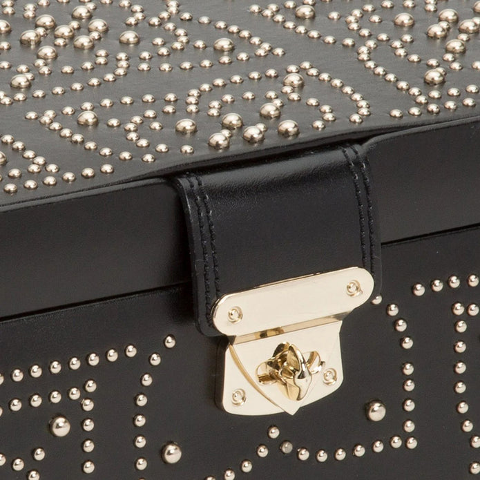 Wolf Marrakesh Flat Jewellery Box Black Leather