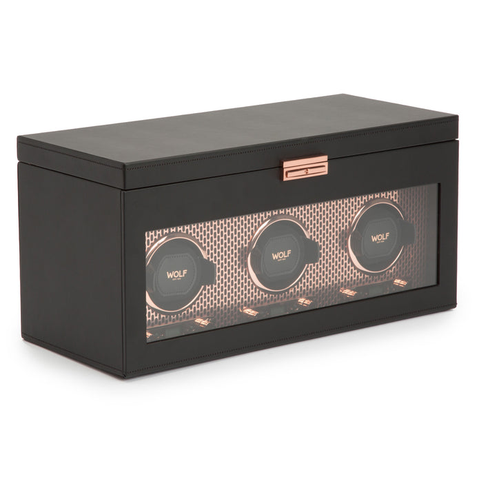 Wolf Axis Copper Triple Watch Winder With Storage
