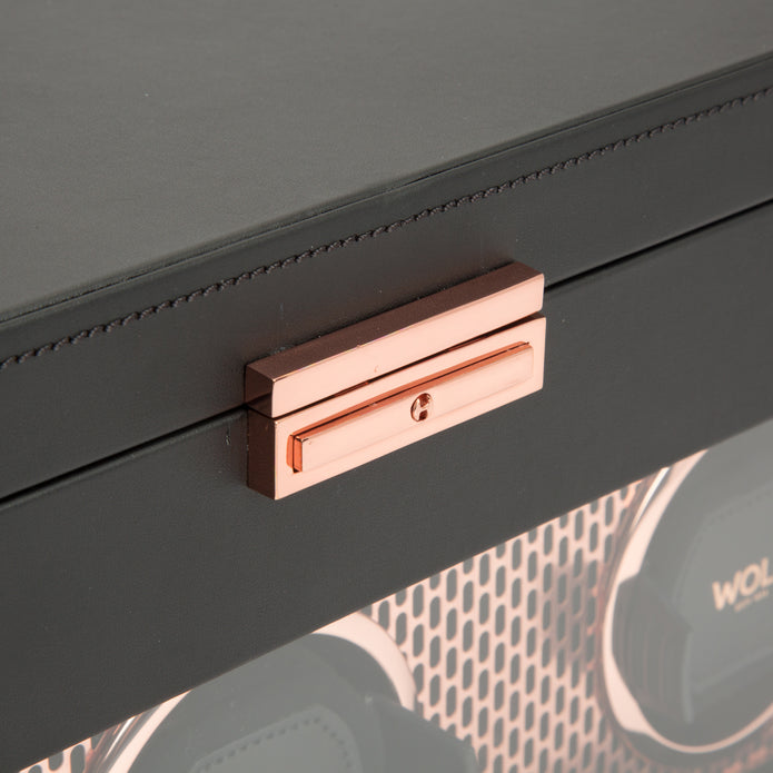 Wolf Axis Copper Triple Watch Winder With Storage