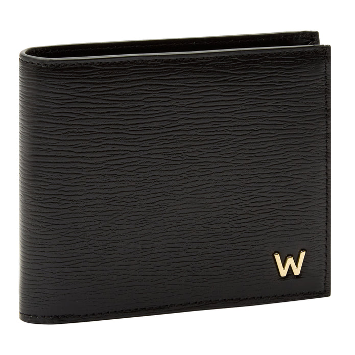 Wolf Logo Billfold Black Leather Wallet