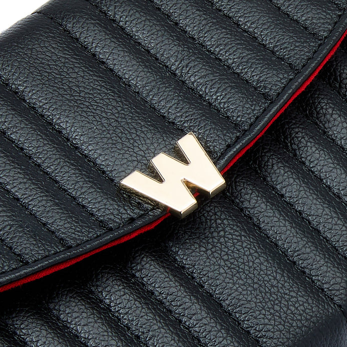 Wolf Mimi Crossbody Bag With Wristlet Black Leather