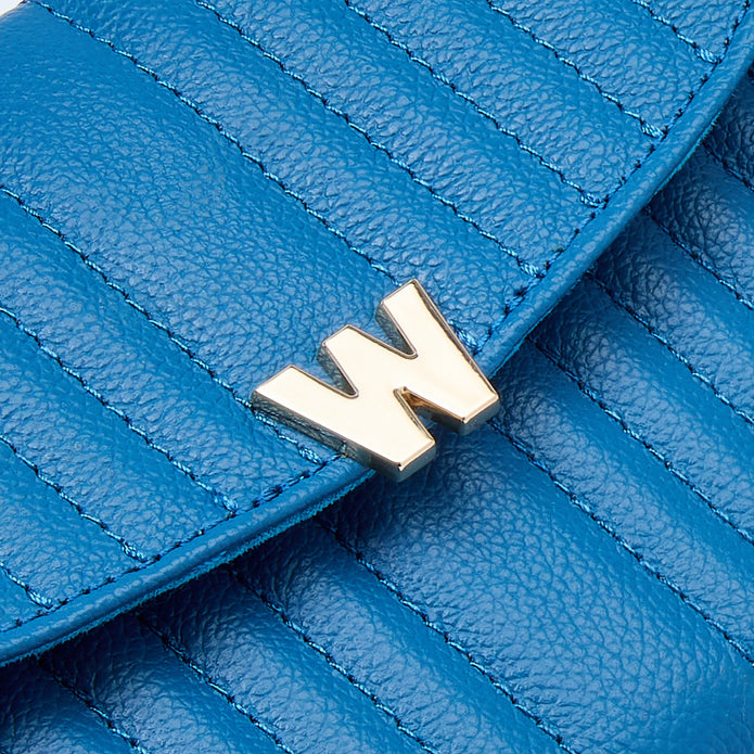 Wolf Mimi Crossbody Bag Blue Leather