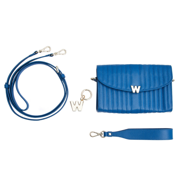 Wolf Mimi Crossbody Bag Blue Leather