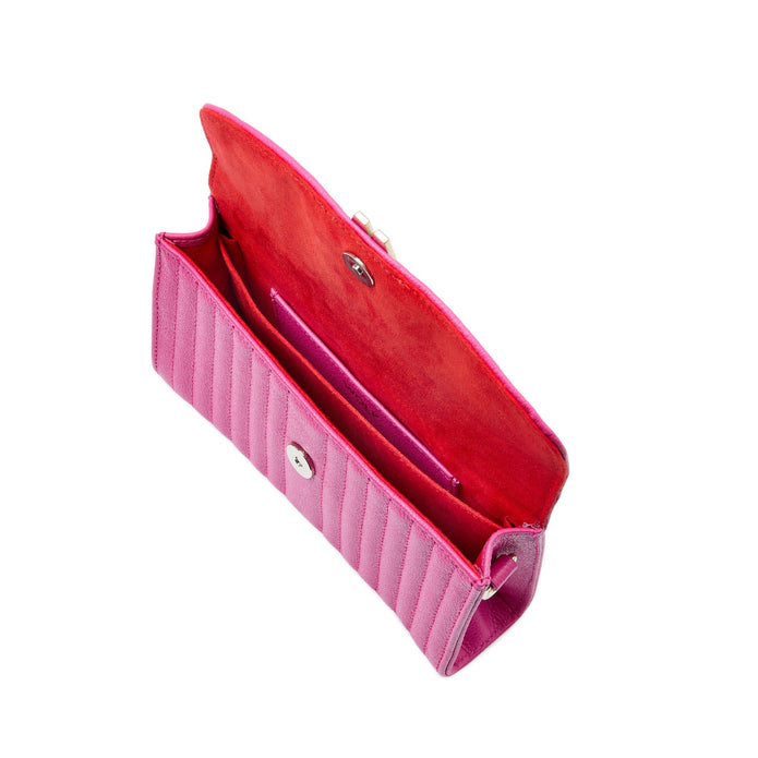 Wolf Mimi Crossbody Bag With Wristlet Pink Leather