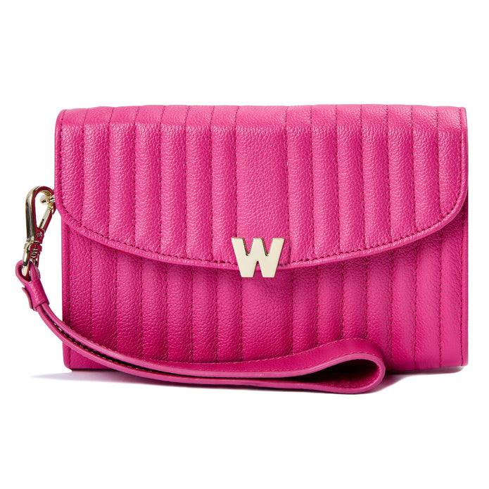 Wolf Mimi Crossbody Bag With Wristlet Pink Leather