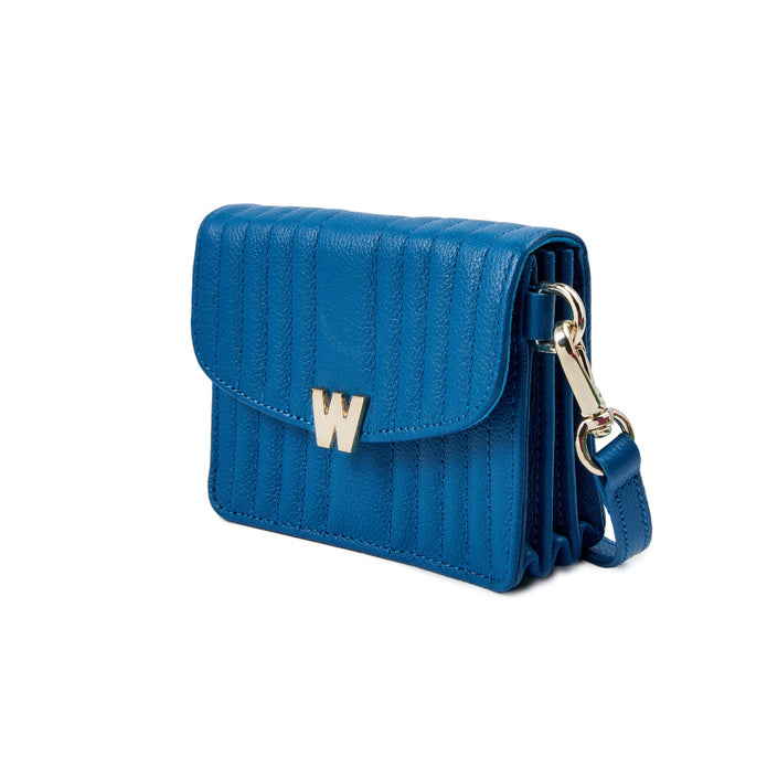Wolf Mimi Mini Bag With Wristlet Marine Blue Leather