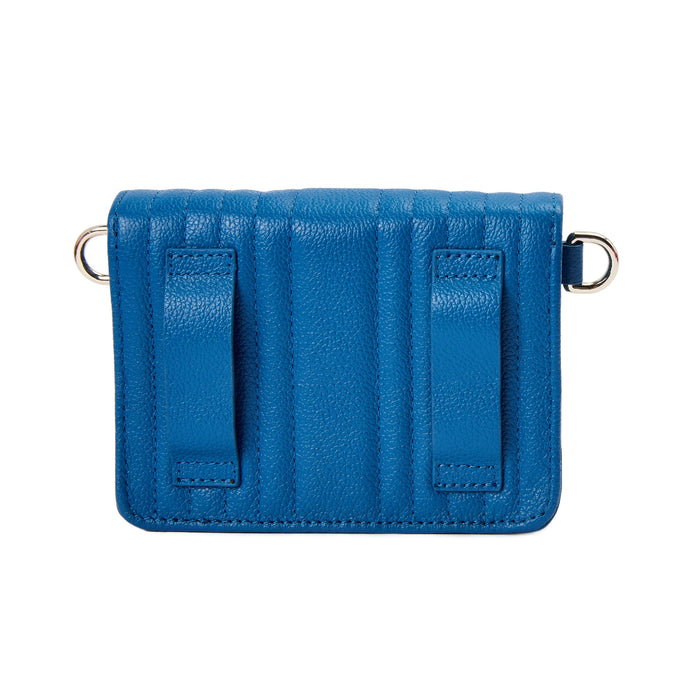 Wolf Mimi Mini Bag With Wristlet Marine Blue Leather