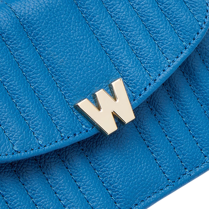 Wolf Mimi Mini Bag With Wristlet Marine Blue Leather