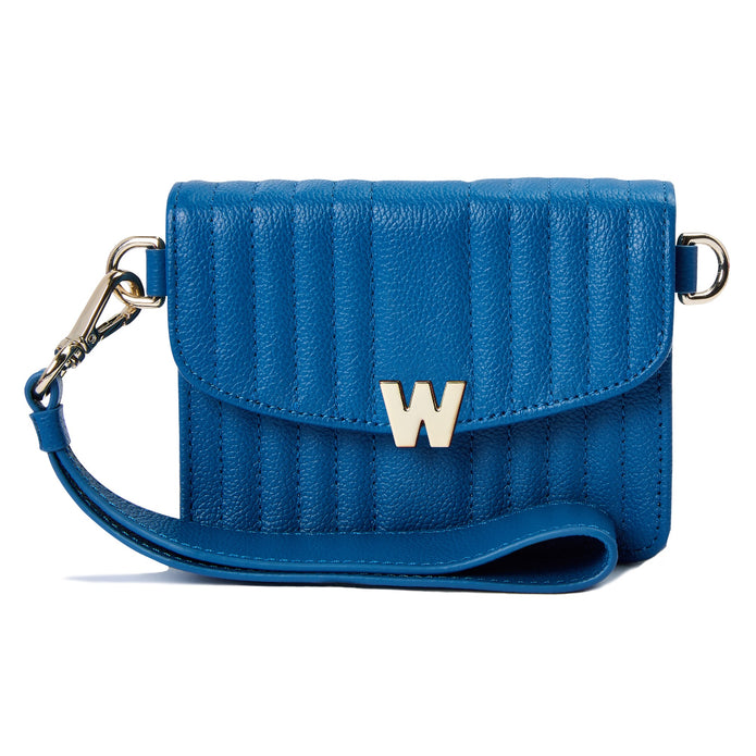 Wolf Mimi Mini Bag With Wristlet Marine Blue Leather