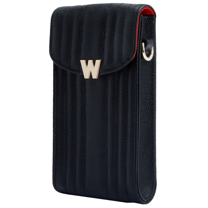 Wolf Mimi Phone Case With Wristlet Black Leather