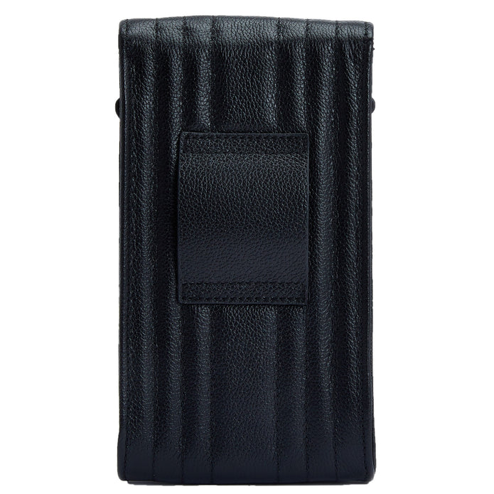 Wolf Mimi Phone Case With Wristlet Black Leather