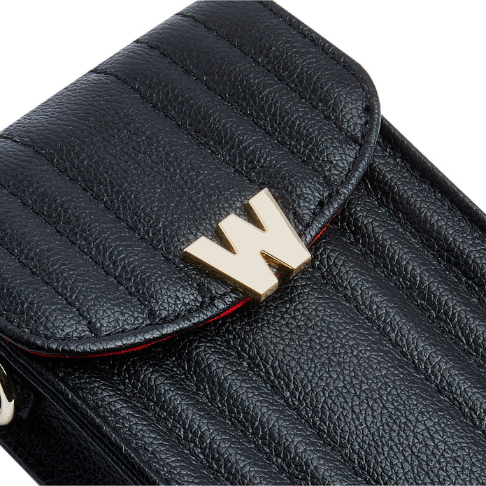 Wolf Mimi Phone Case With Wristlet Black Leather