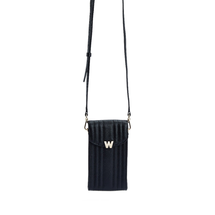 Wolf Mimi Phone Case With Wristlet Black Leather