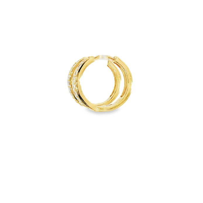 18ct Yellow Gold Diamond Hoop Earrings