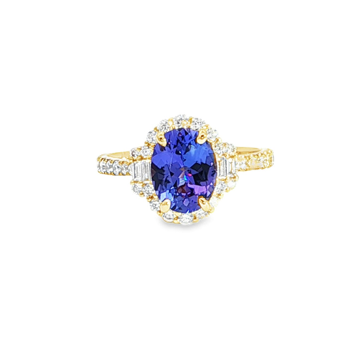 18ct Yellow Gold Tanzanite And Diamond Ring